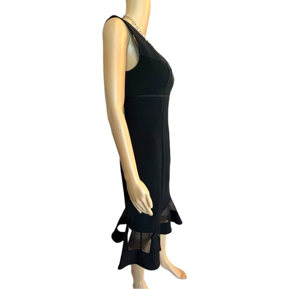 Aidan Mattox Black Mesh Trim Dress - Picture 7 of 8